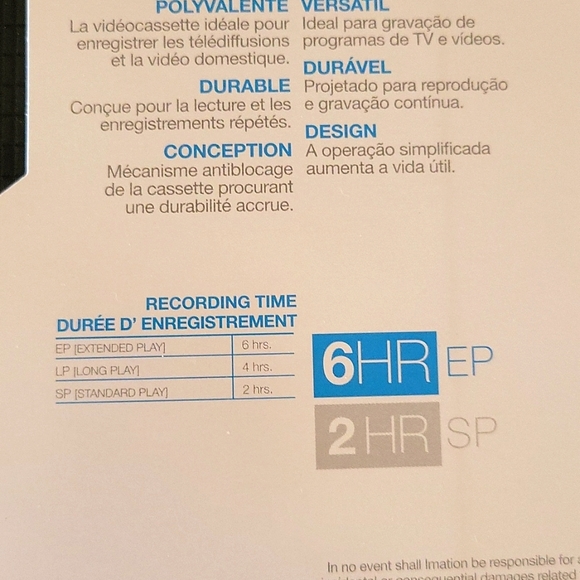 New Memorex 4 Blank VHS Tapes - Picture 5 of 5